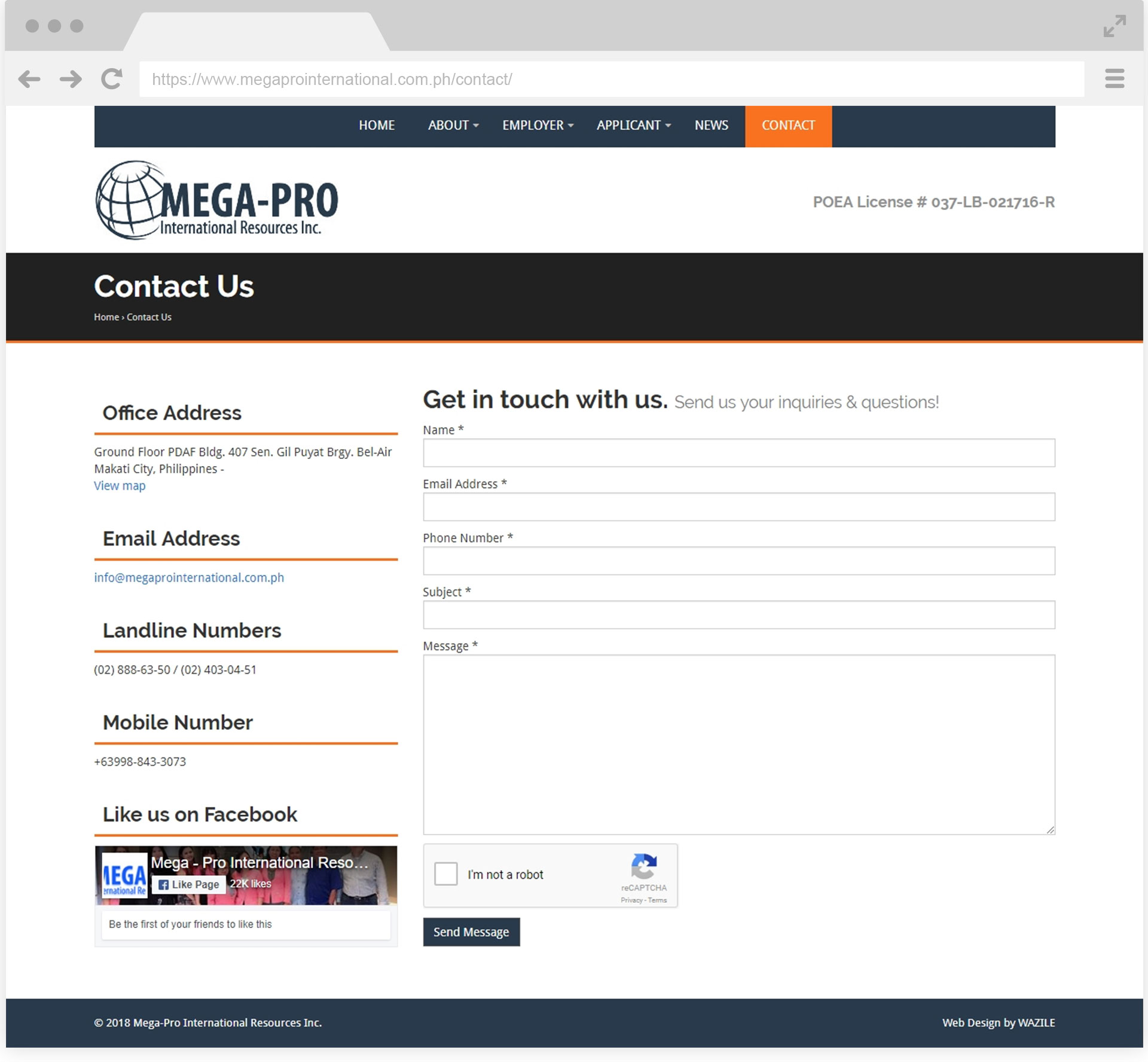 Mega-Pro International Contact