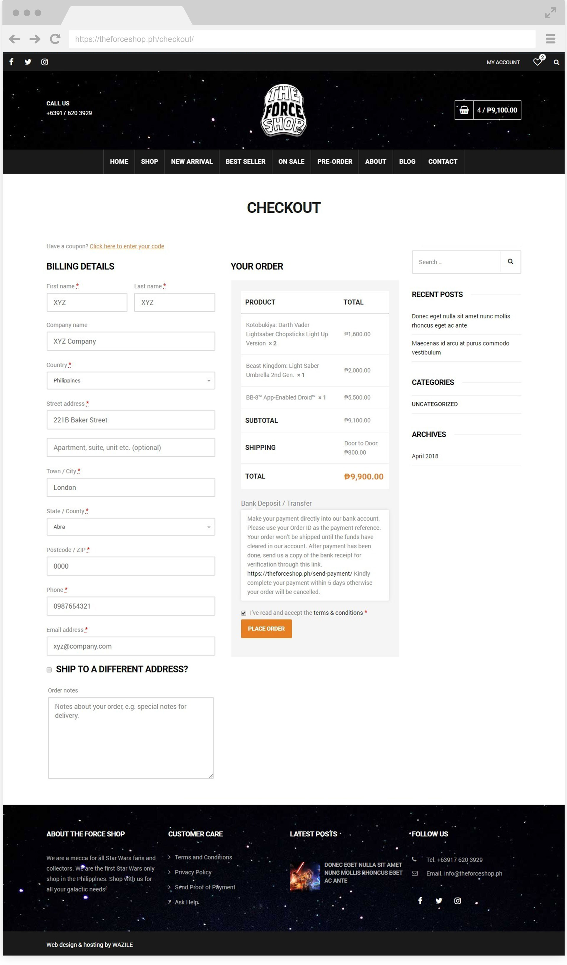The Force Shop Checkout