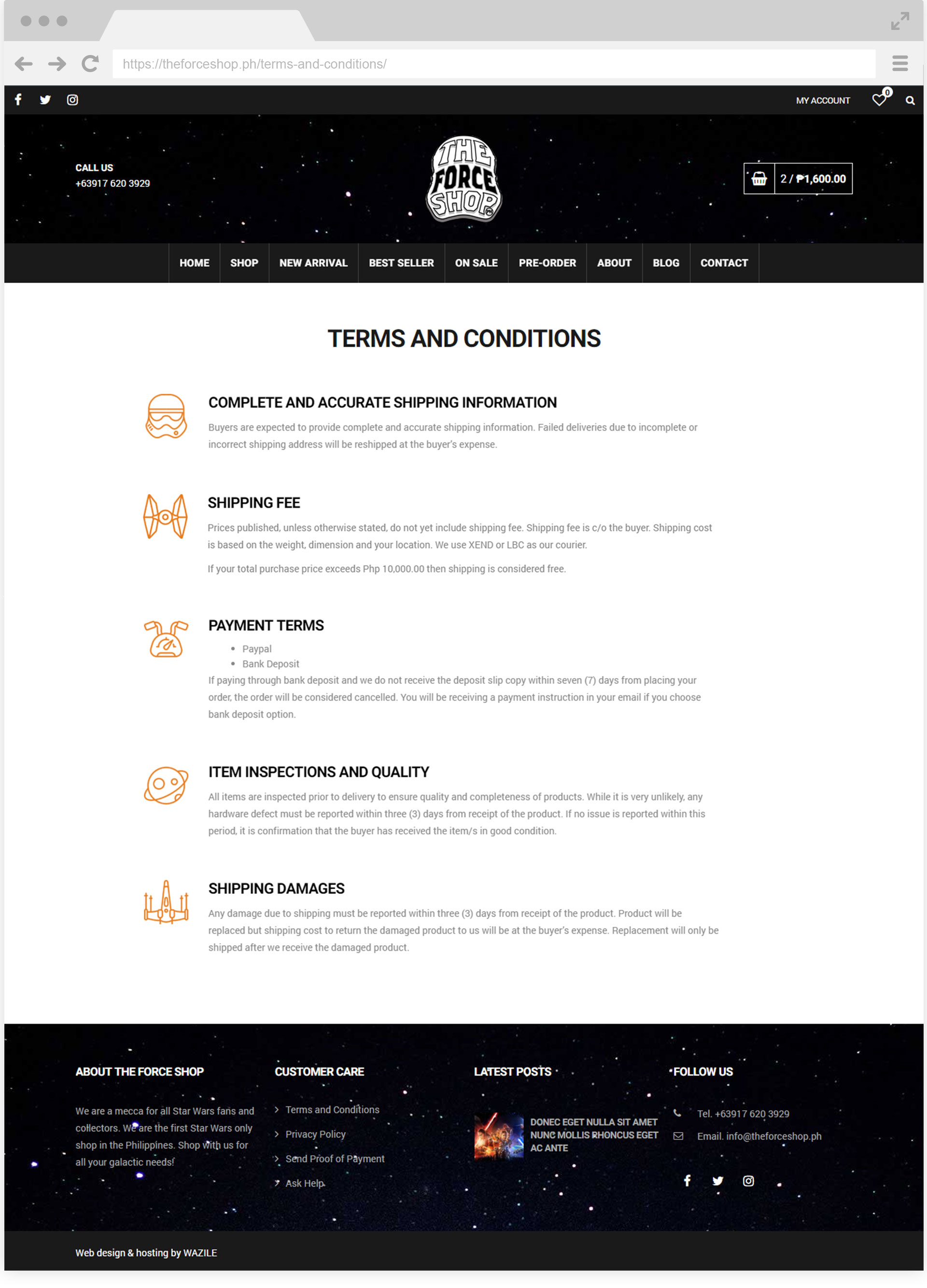 The Force Shop Terms and Condition