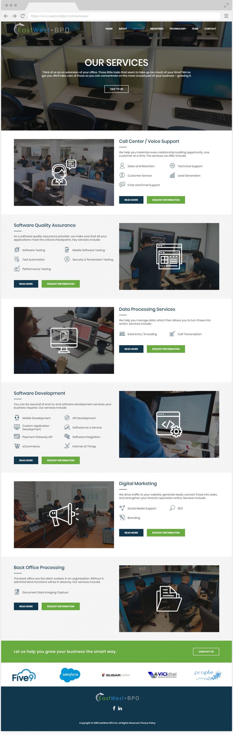 EastWest BPO WAZILE Inc. Work & Portfolio